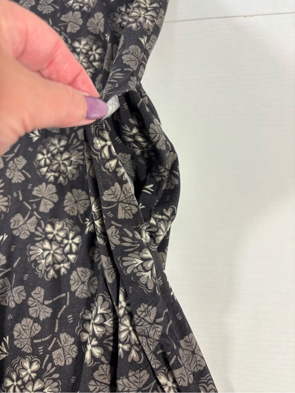 Gudrun Sjödén Pegasus Floral Lyocell Swing Dress Pockets Gray Size Medium - Picture 5 of 9